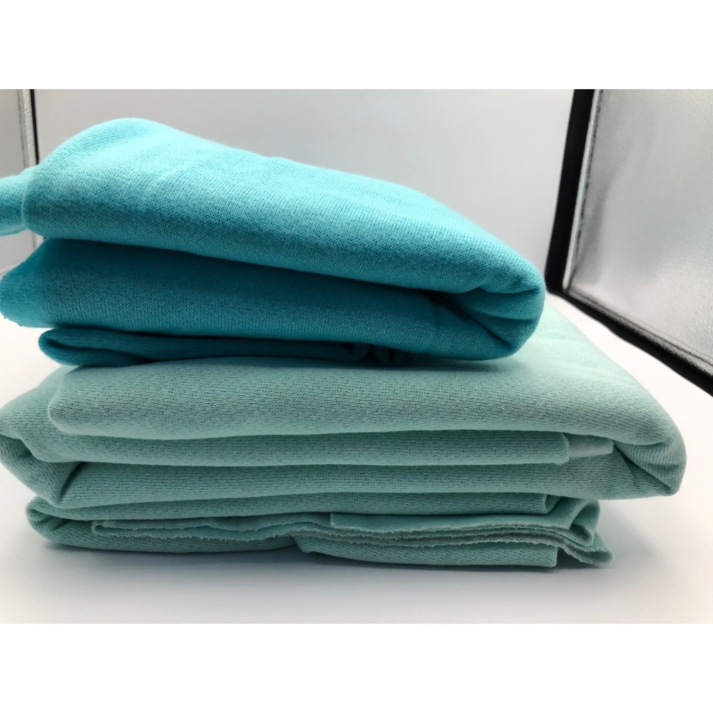Sweatshirt Fleece Fabric Remnants Knit Bundle 2lbs Teal/Blue Smooth Knit Brushed